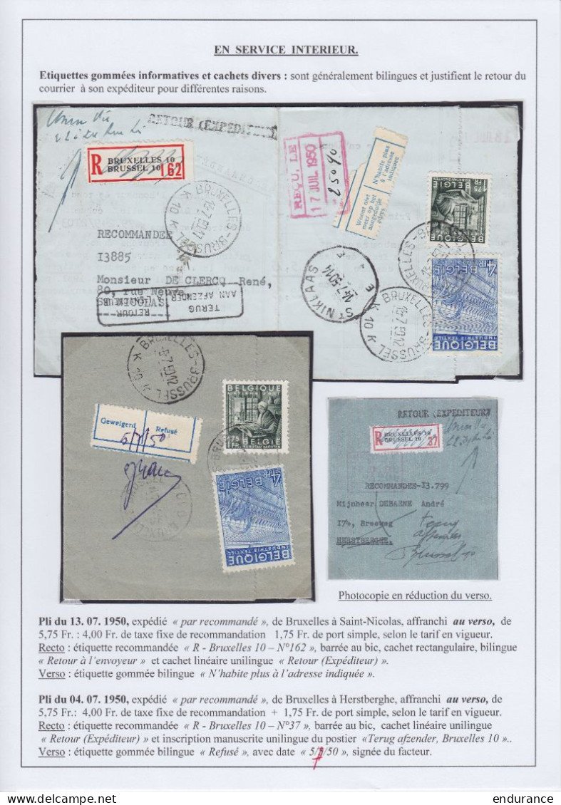 Série 'Exportation Belge' 1948 - superbe collection - tous types de documents, d'oblitérations, … + 230 documents - voir