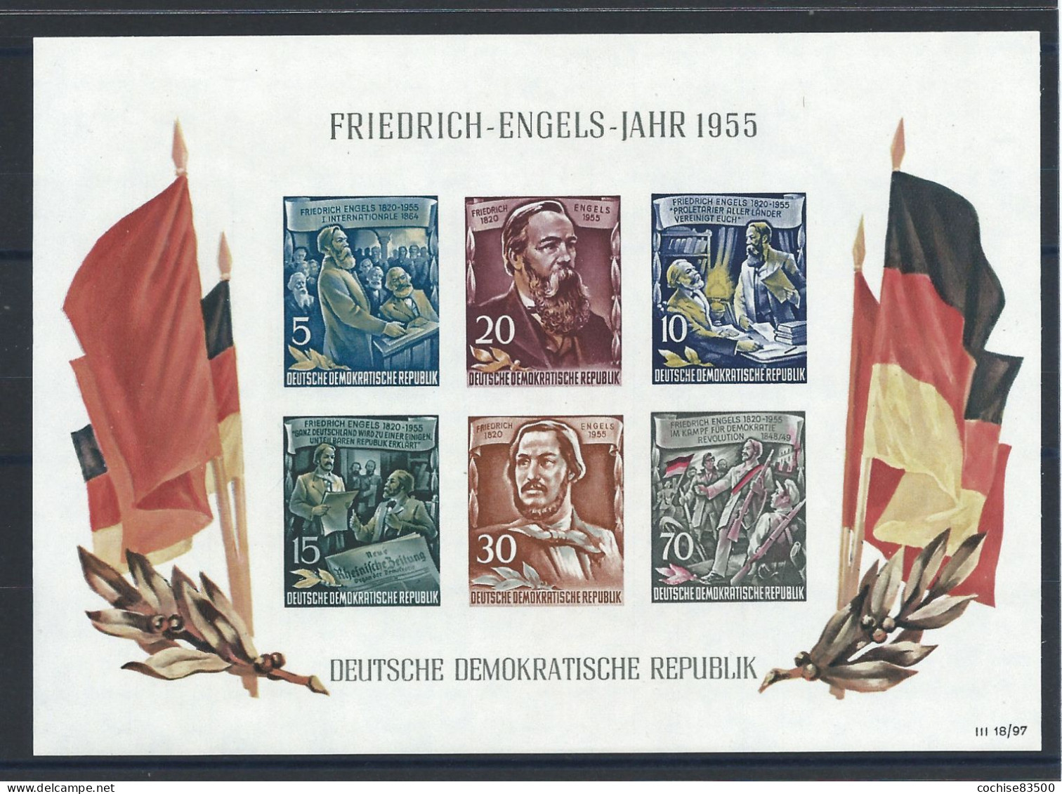 Allemagne RDA Bloc N°7** (MNH) 1955 - Philosophe "F. Engels" - 1950-1970