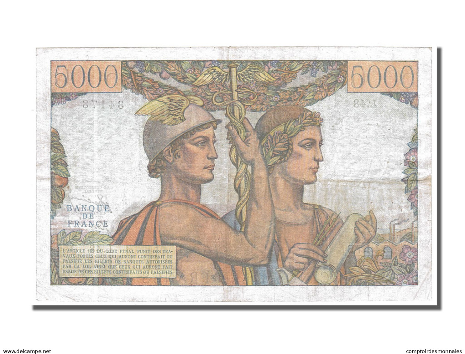 Billet, France, 5000 Francs, 5 000 F 1949-1957 ''Terre Et Mer'', 1951 - 5 000 F 1949-1957 ''Terre Et Mer''