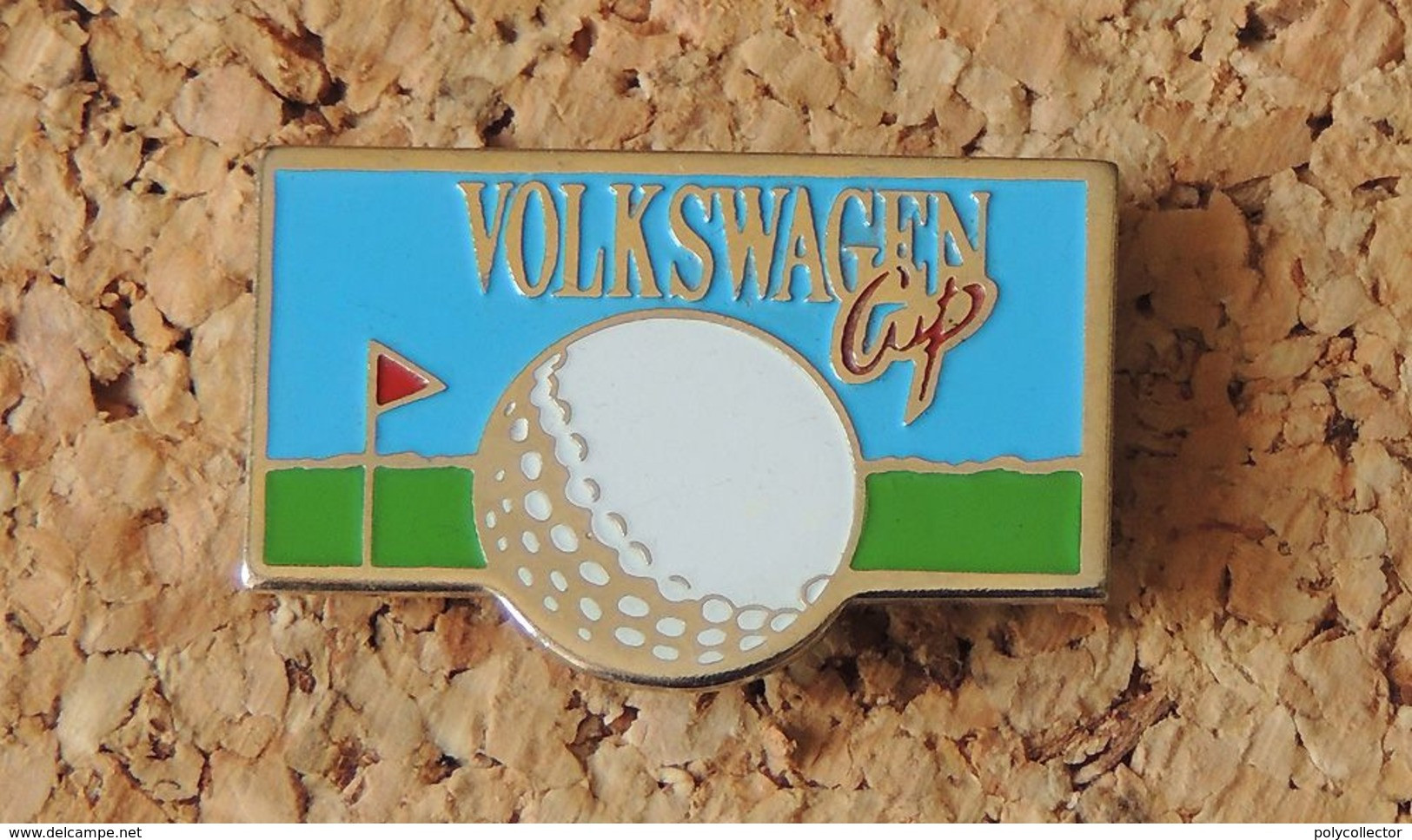 Pin's WOLKSWAGEN CUP VW Tournoi De GOLF Peint Cloisonné Fabricant Inconnu - Volkswagen