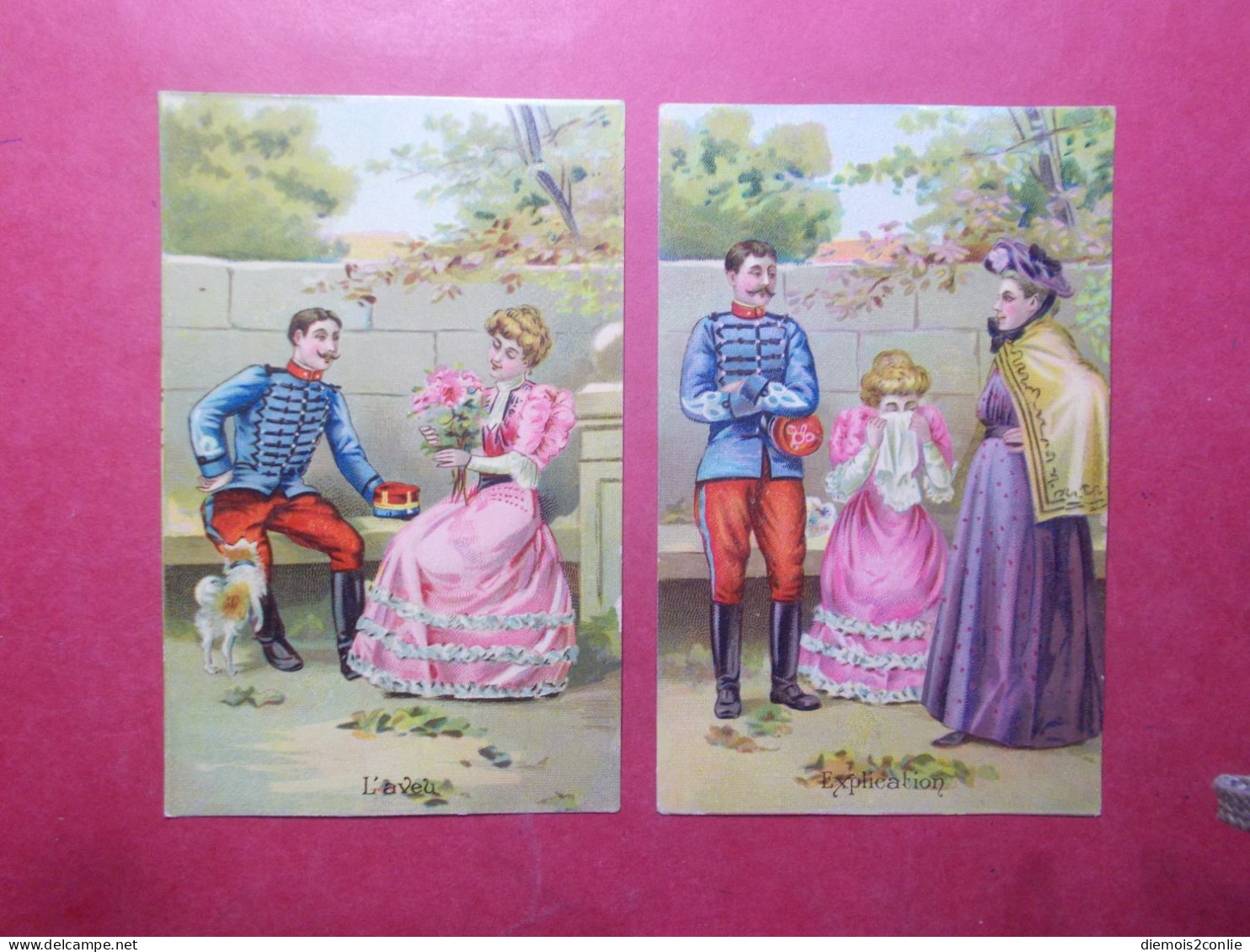 Cartes Postales - Lot 6 CPA Flirt Chien Amoureux Déclaration Militaire (B57) - Sammlungen & Sammellose