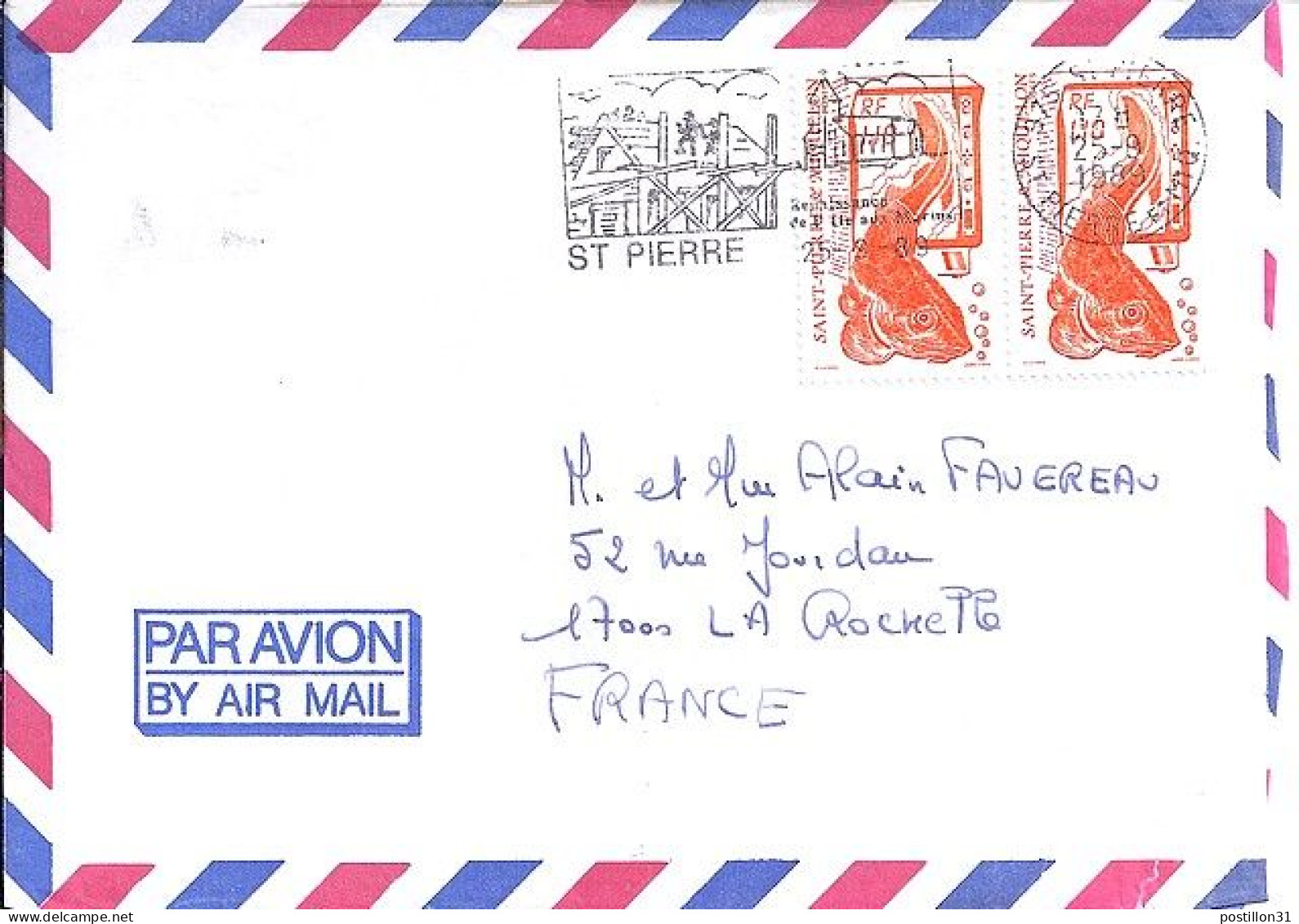 SPM N° 480x2 S/L.DE ST PIERRE/1988-89  POUR LA FRANCE - Covers & Documents