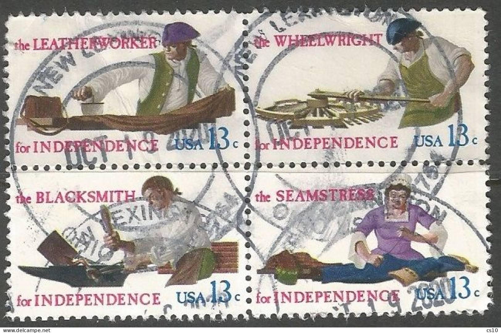 USA 1977 Skilled Hands For Independence SC.# 1717/20 Cpl 4v Set In VFU Block4 - Collezioni & Lotti