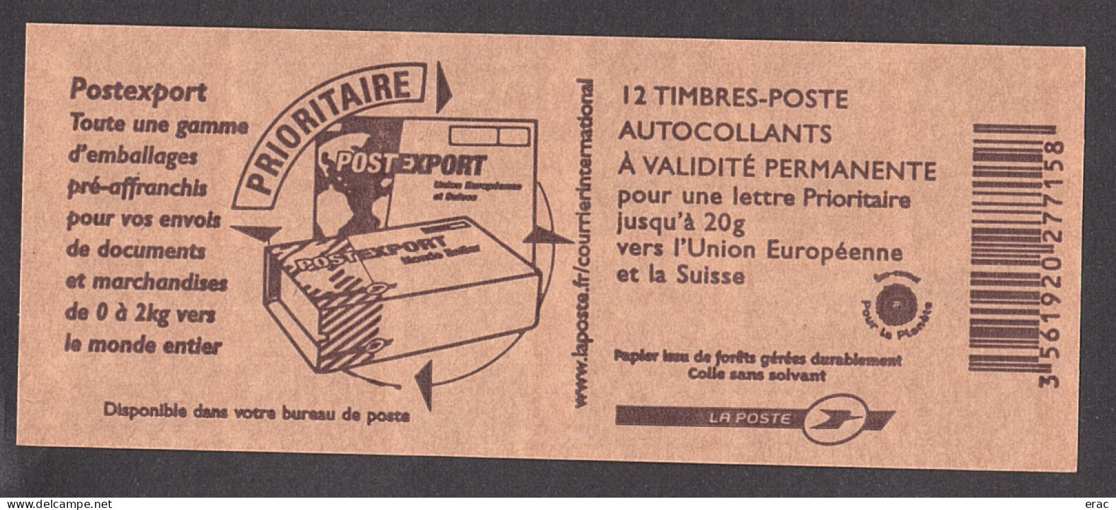 France - Carnet 4127-C1 - Neuf ** - N° De Liasse - Marianne De Lamouche - Postexport - Booklets