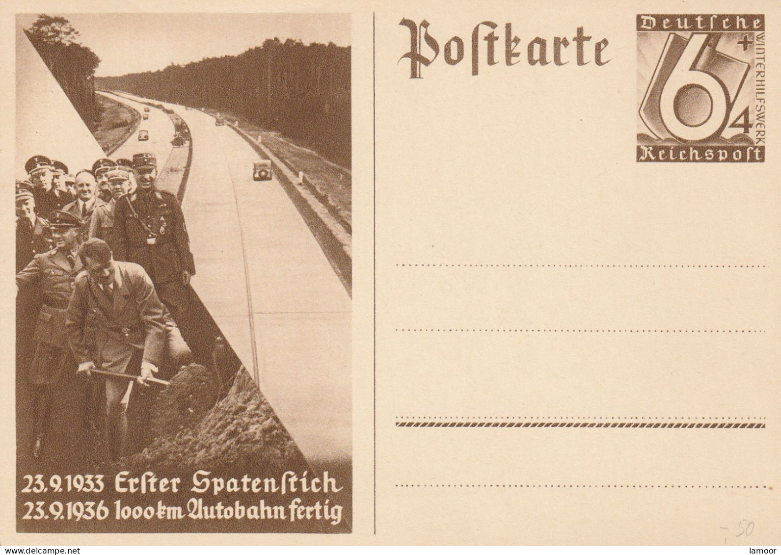 Deutsche Reich Postkarte Postfresch Ungelaufene Adolf Hitler - Collections & Lots