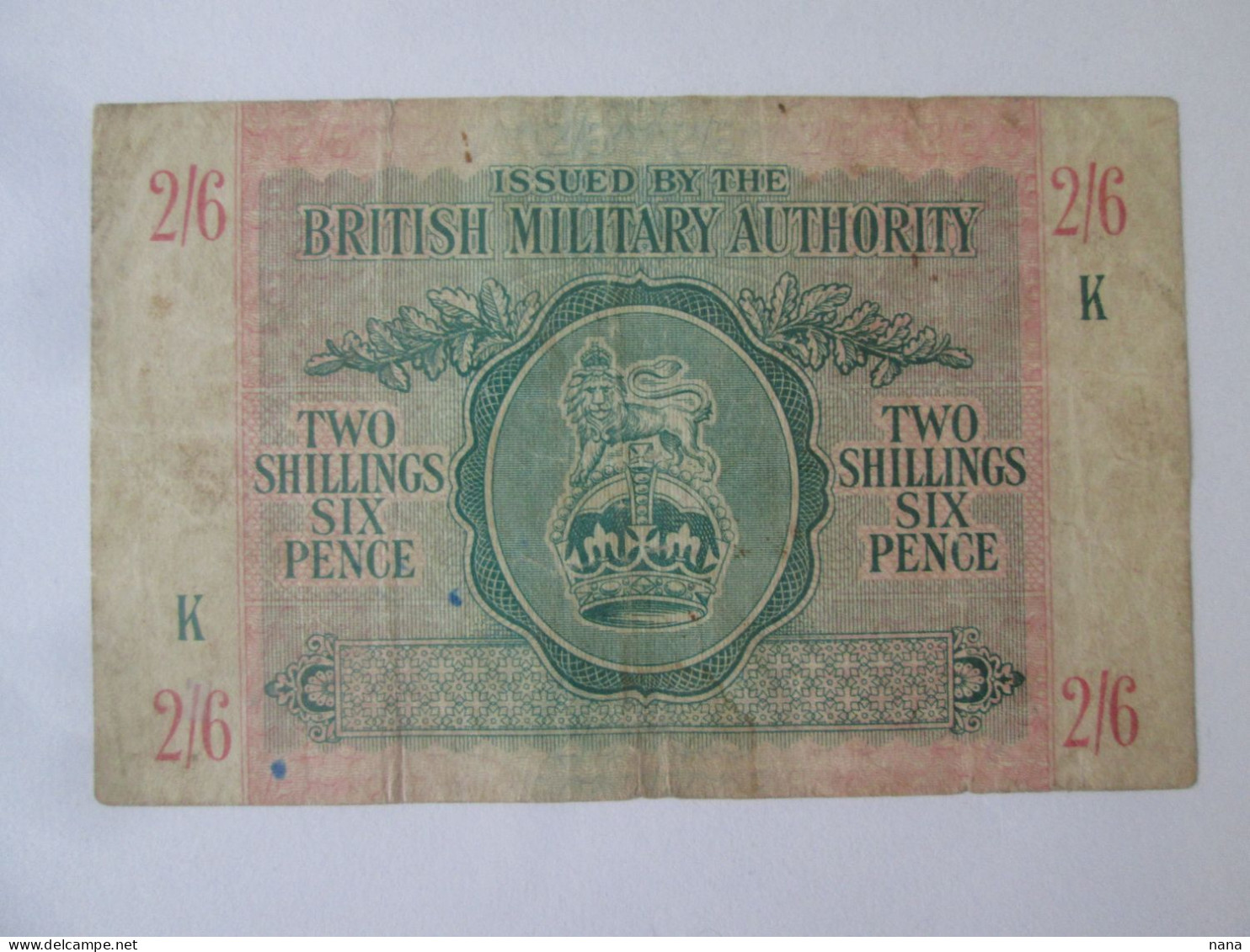 British Military Authority 2 Shillings  6 Pence 1943 Banknote See Pictures - British Armed Forces & Special Vouchers