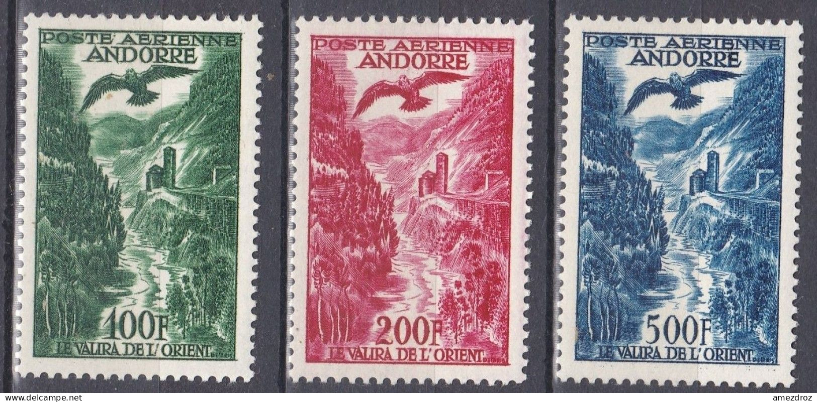 Andorre Français Poste Aérienne 1955 N° 2-4 NMH ** (J10) - Unused Stamps