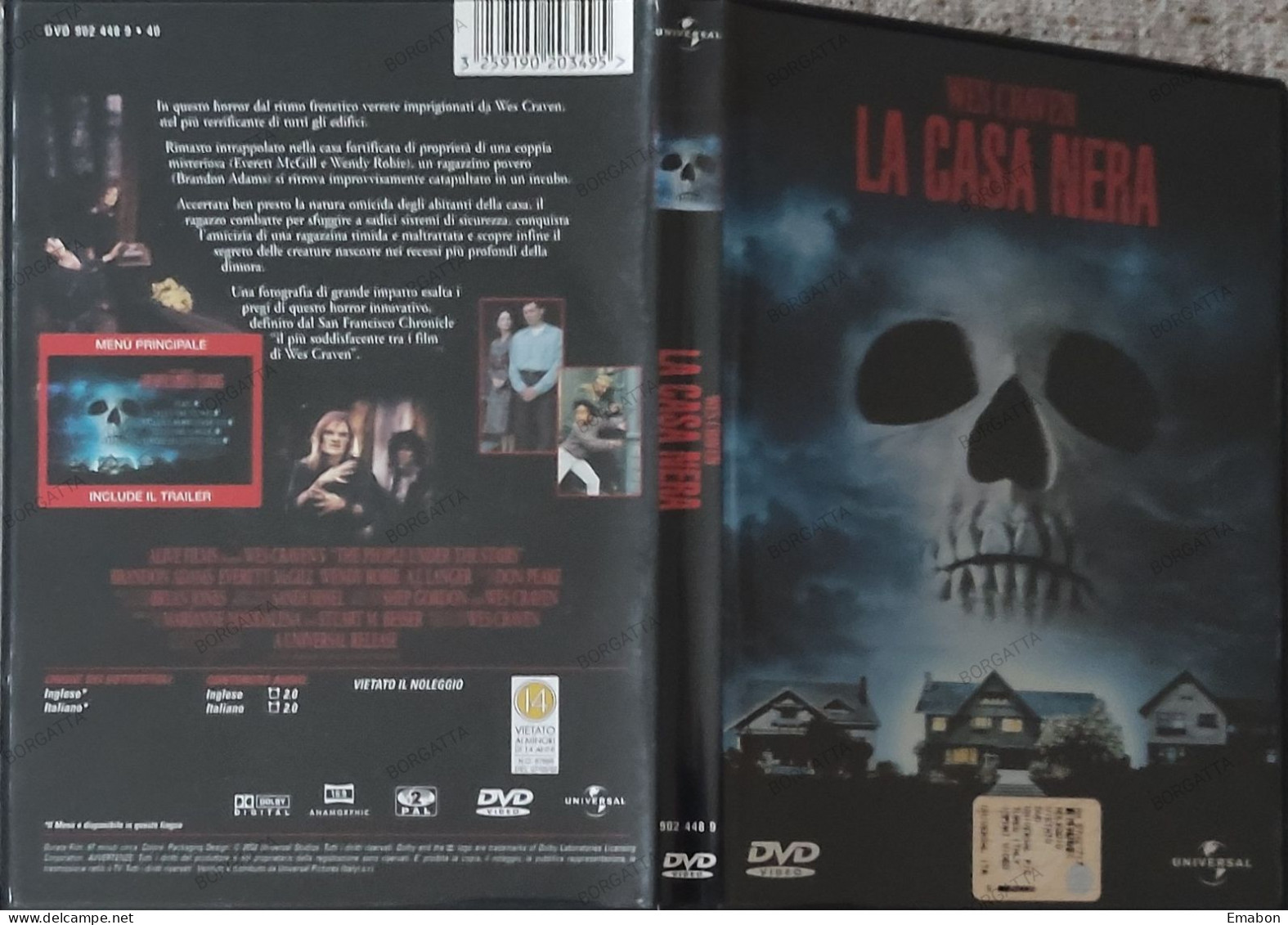 BORGATTA - HORROR - Dvd " LA CASA NERA WES CRAVEN "-  UNIVERSAL 2002  -  USATO In Buono Stato - Horror