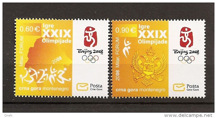 MONTENEGRO 2008 ,MI. NO. 164,165,olympic Games Peking,,,MNH, - Zomer 2008: Peking