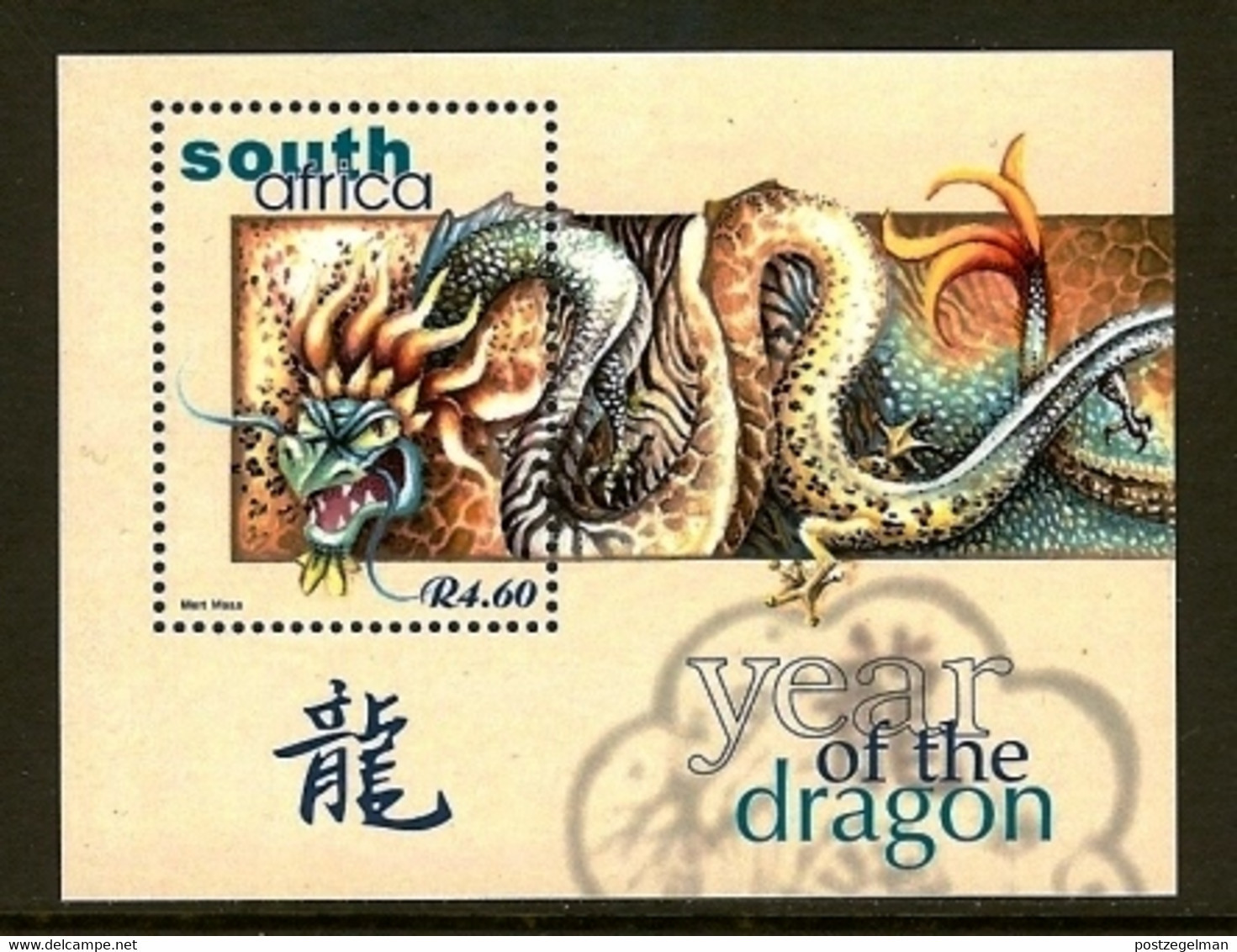 RSA, 2000, MNH Stamp(s) On MS , Year Of The Dragon, Michel Nr(s).  Block 82 Scannr. F3785 - Neufs