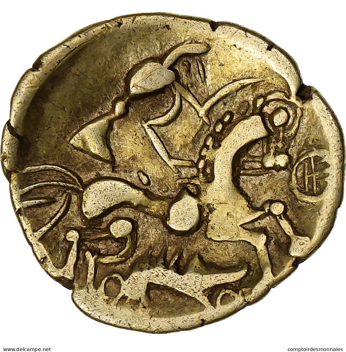 Aulerques Éburovices, 1/4 De Statère Au Sanglier, C. 60-50 BC, Electrum, TTB+ - Celtic