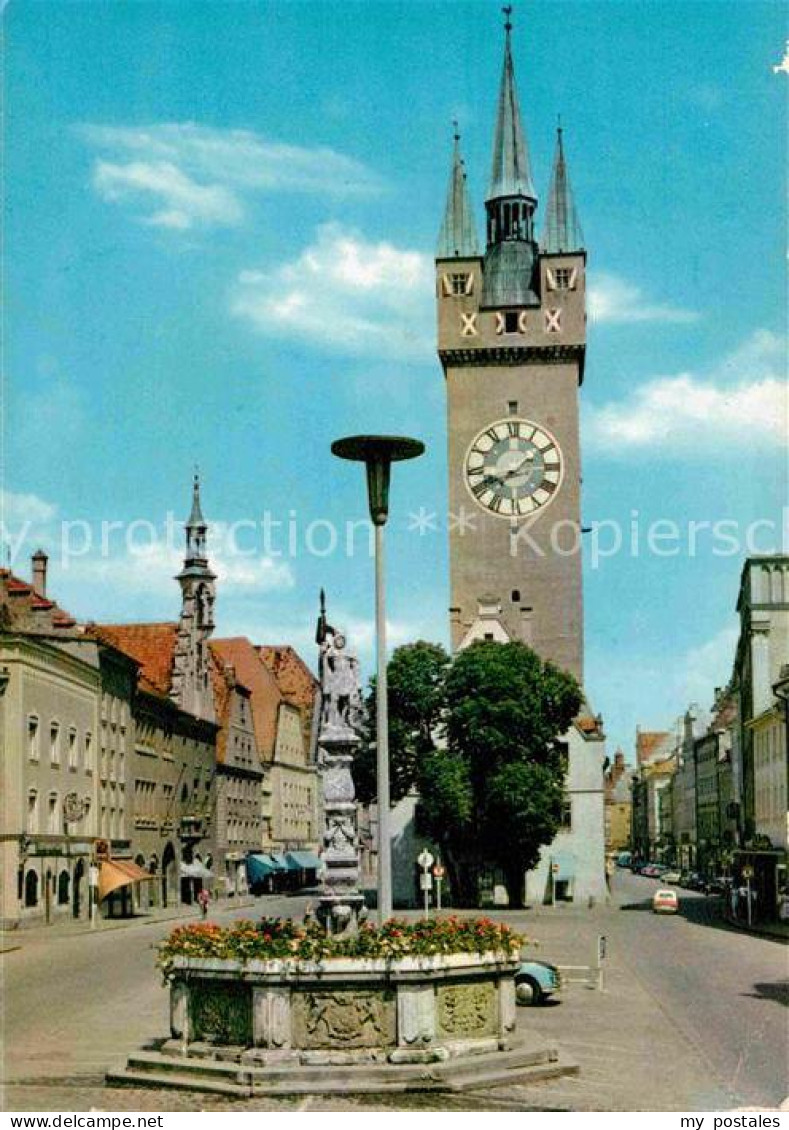 72766056 Straubing Tiburtusbrunnen Und Stadtturm Straubing - Straubing