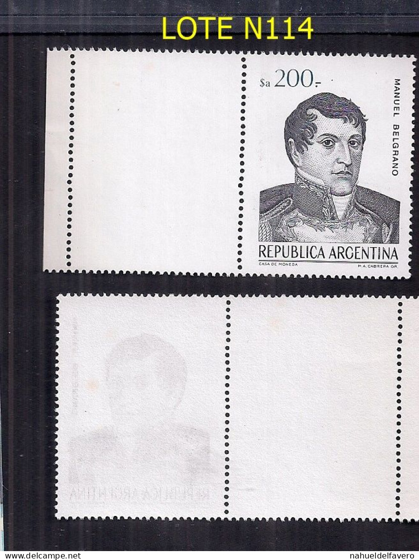 ARGENTINE 1983/5 GJ 2149 CZ BELGRANO $a 200 AVEC COMPLÉMENT GAUCHE AVEC POINT D'OXYDE - Unused Stamps