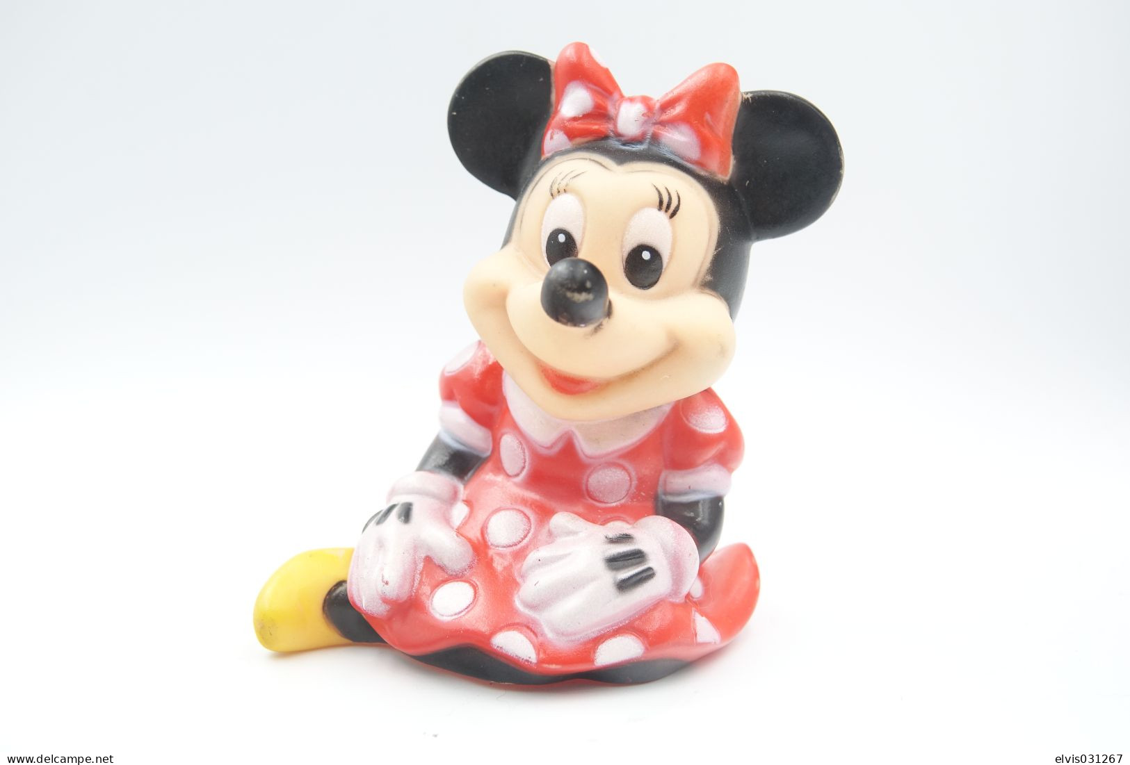 PIEPER POUET SQUEAKY: WALT DISNEY MINNIE MOUSE  - L=11 - Rubber - Vinyl -1980's - Schtroumpfs