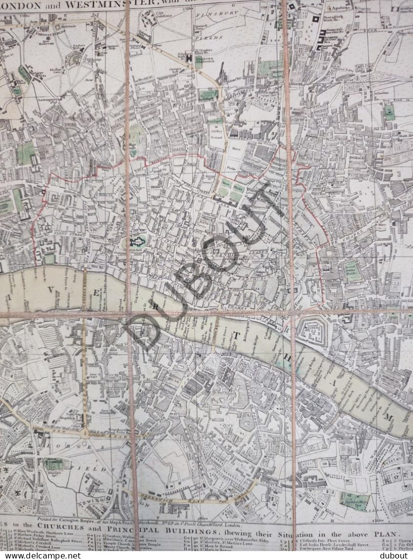 Map Of London 1787 C. Bowles  (V2979) - Topographische Kaarten