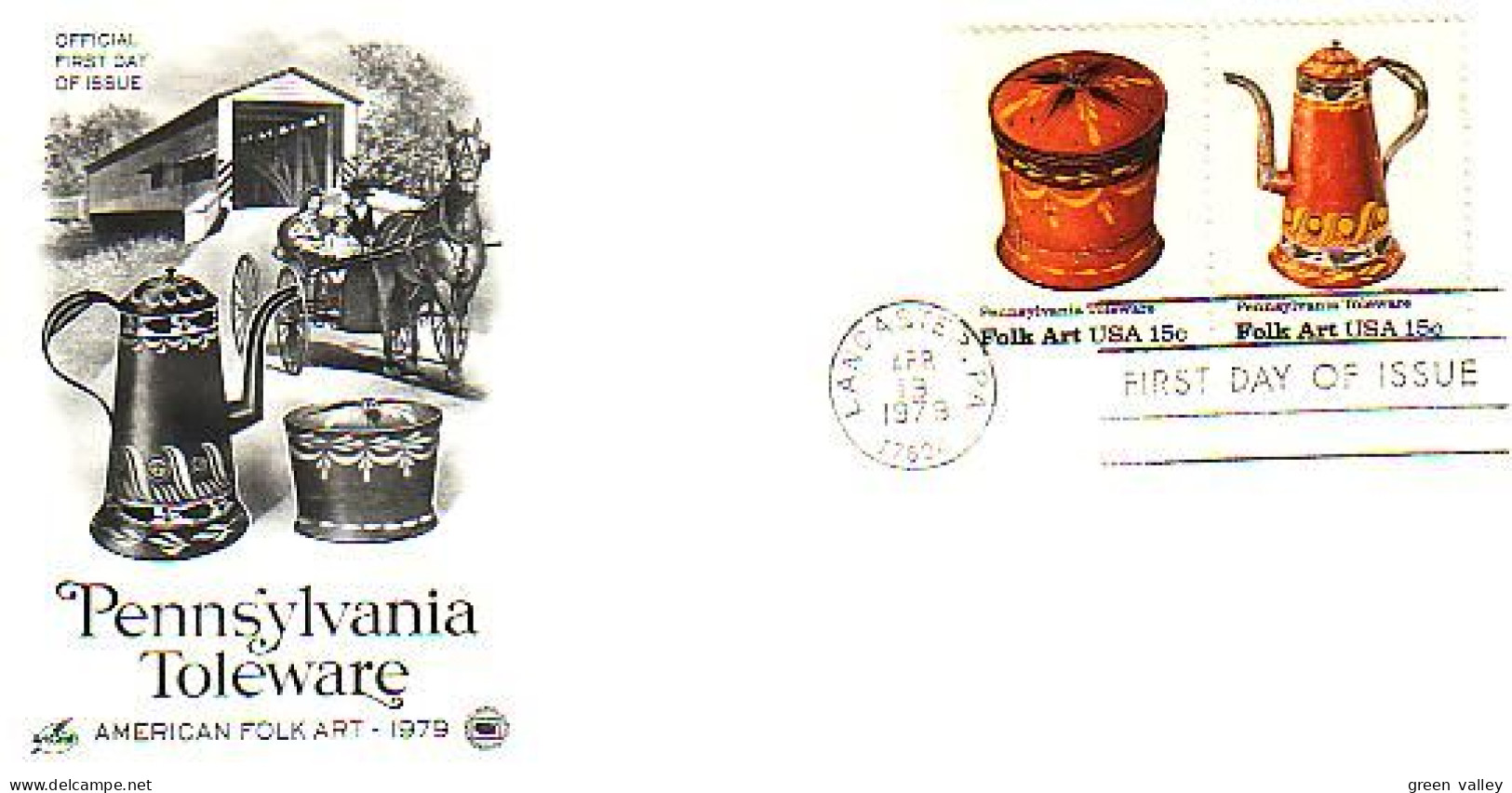 US Pennsylvania Toleware Artisanat En Tole émaillée FDC ( A81 142) - Indios Americanas