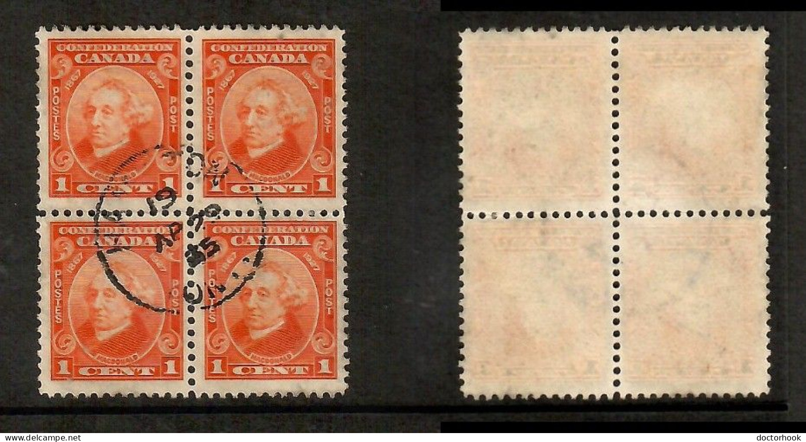 CANADA   Scott # 141 USED BLOCK Of 4 (CONDITION AS PER SCAN) (CAN-205) - Blocks & Kleinbögen