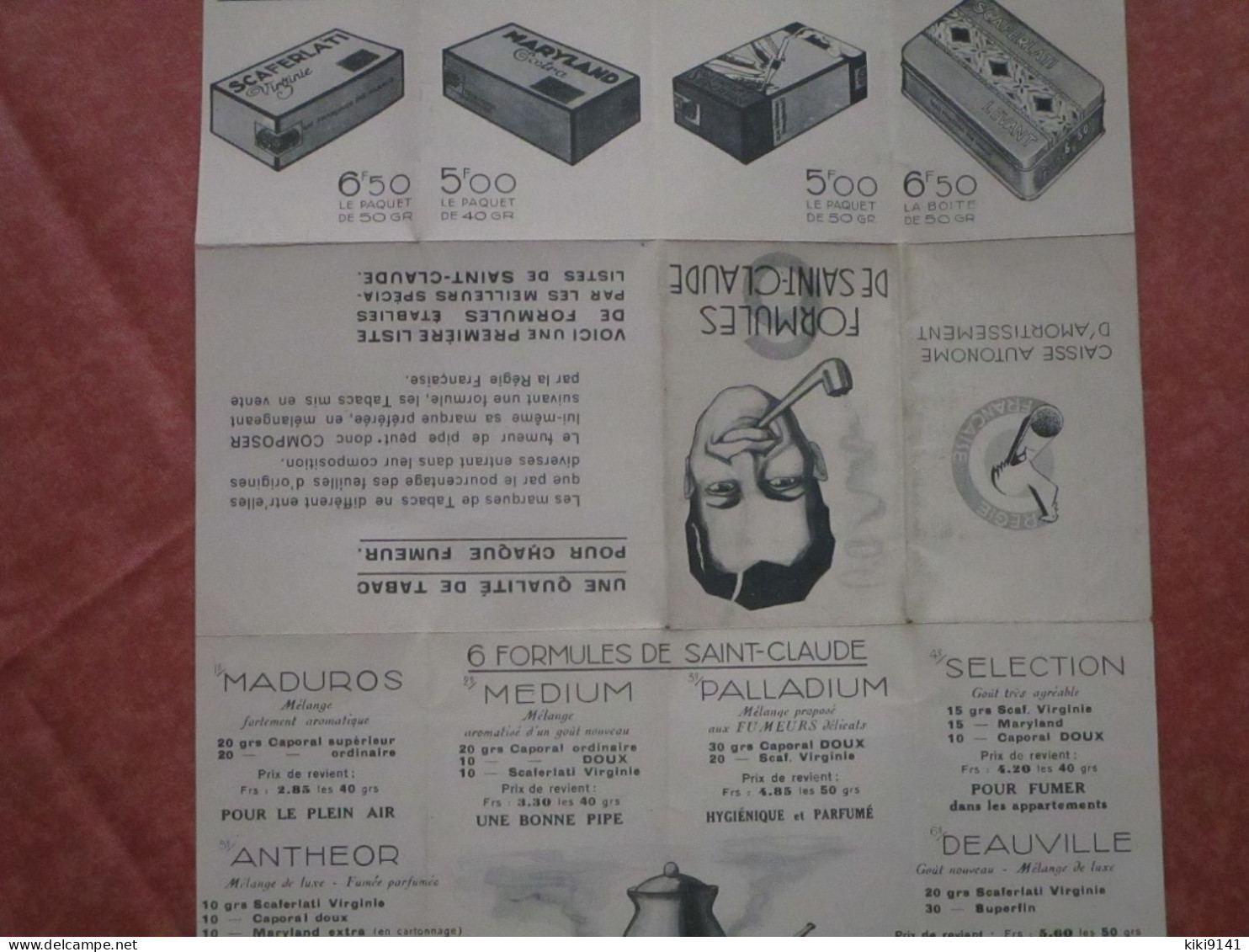 6 FORMULES DE SAINT-CLAUDE - (Maduros-Médium-Palladium-Sélection-Anthéor-Deauville) - Dépliant Triple 4 Volets - Dokumente