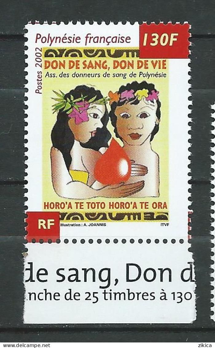 French Polynesia / Polynésie Française 2002 Blood Donation. MNH** - Briefe U. Dokumente