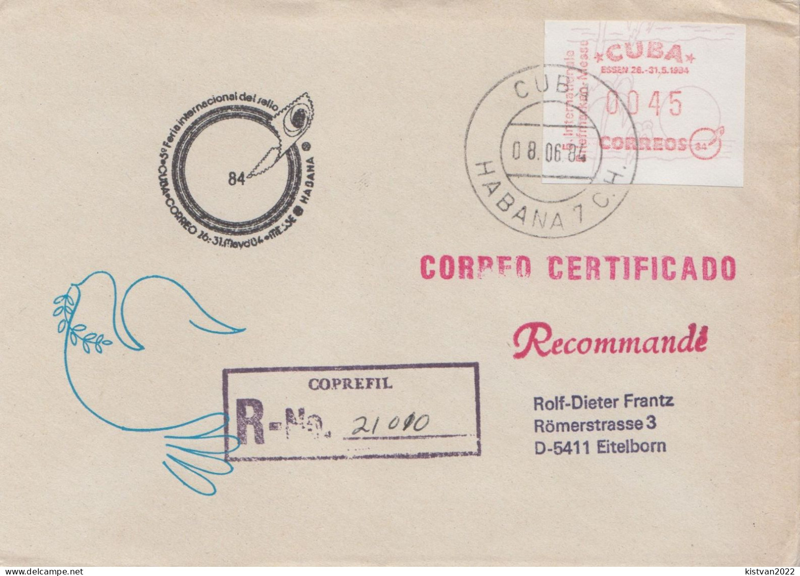 Postal History: Cuba Cover With Machine Stamp - Briefe U. Dokumente