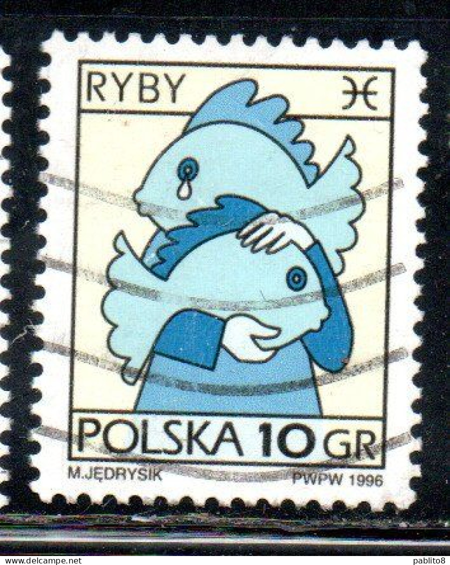 POLONIA POLAND POLSKA 1996 SIGNS OF THE ZODIAC PISCES 10g USED USATO OBLITERE' - Oblitérés