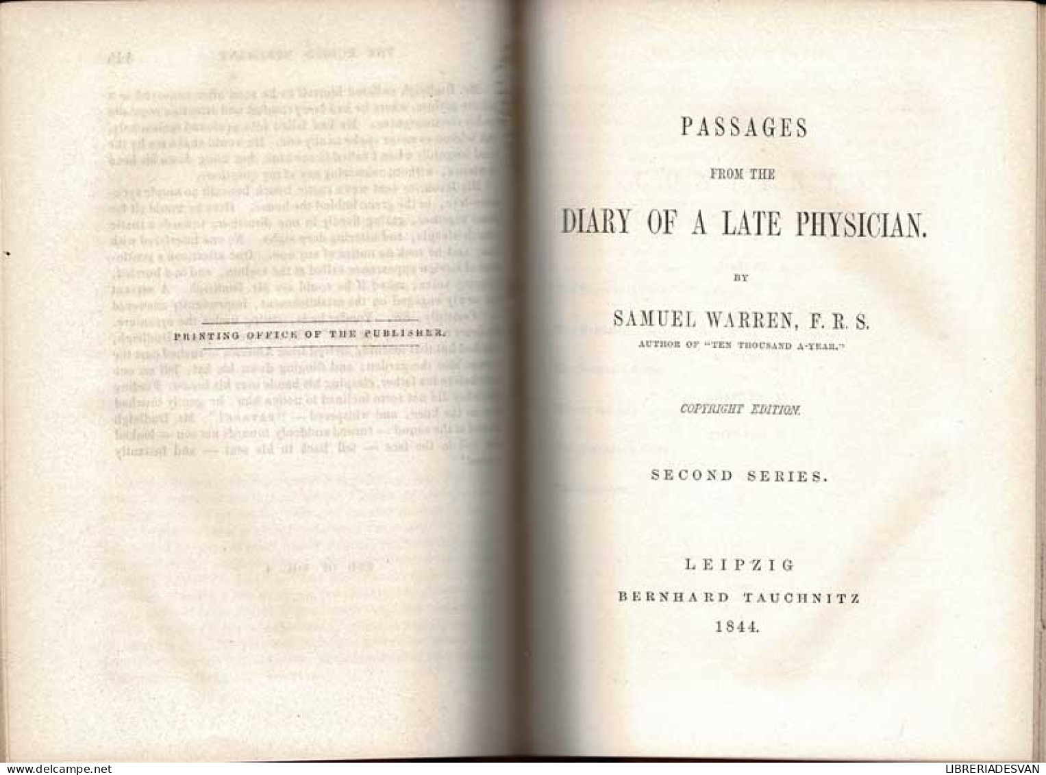 Passages From The Diary Of A Late Physician - Samuel Warren, F.R.S. - Biografieën