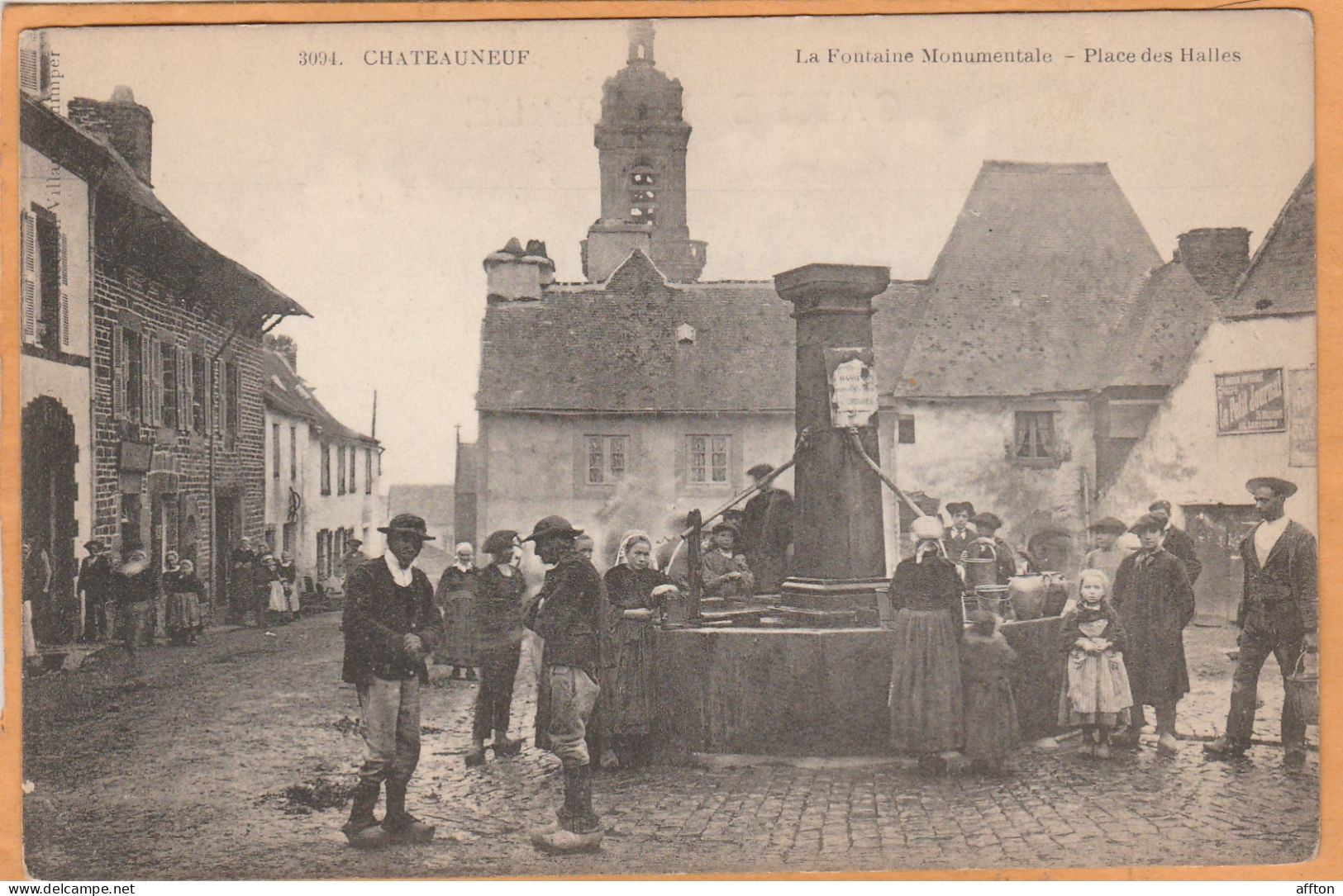 Châteauneuf-du-Faou France 1908 Postcard - Châteauneuf-du-Faou