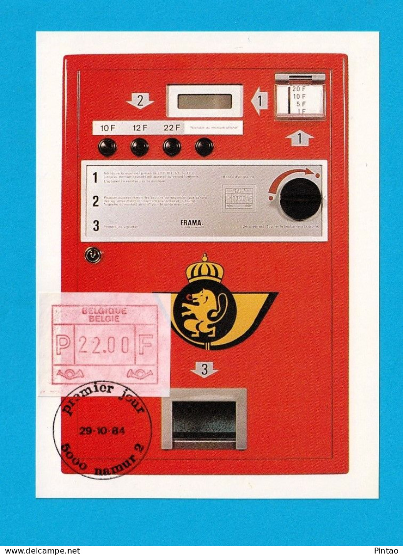 PCM0247- BÉLGICA 1984- POSTAL MÁXIMO (ETIQUETAS ATM)_ 5000 Namur 2 - Covers & Documents
