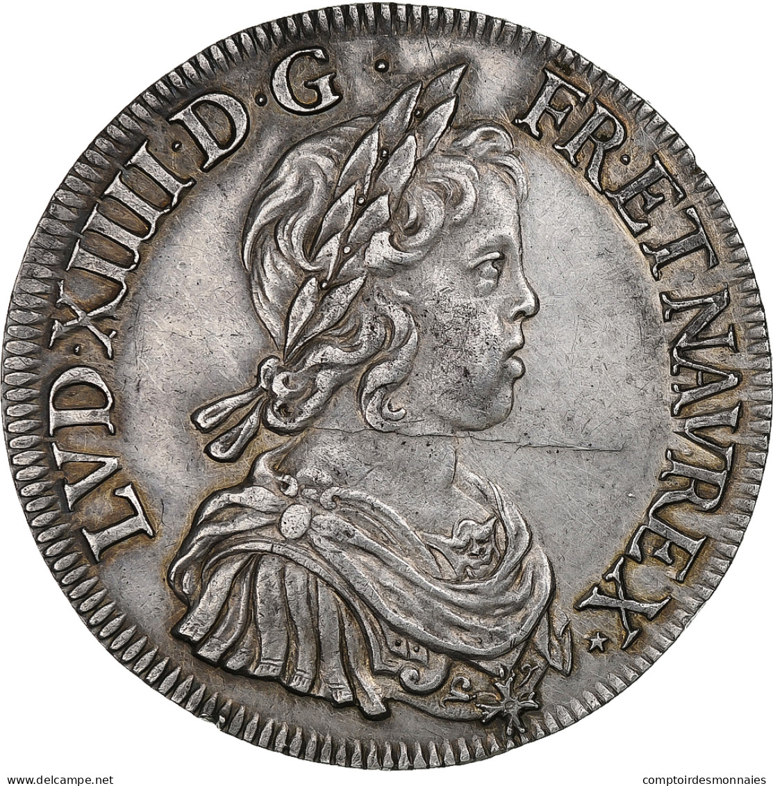 France, Louis XIV, Écu à La Mèche Courte, 1643, Paris, Argent, SUP - 1643-1715 Ludwig XIV.