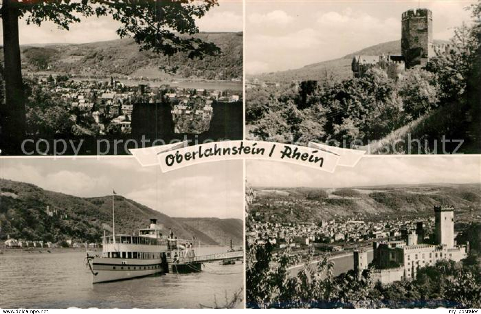 73000747 Oberlahnstein Faehrschiff Burg Panorama Oberlahnstein - Lahnstein