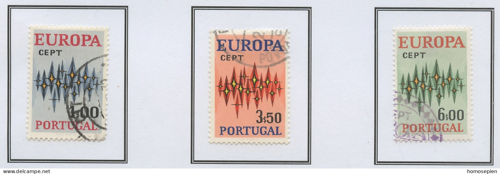 Portugal 1972 Y&T N°1150 à 1152 - Michel N°1166 à 1168 (o) - EUROPA - Gebraucht