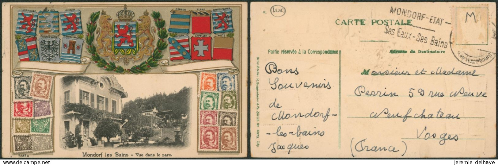 Carte Postale - Mondorf Les Bains : Vue Dans Le Parc / Relief, Embossé. - Mondorf-les-Bains