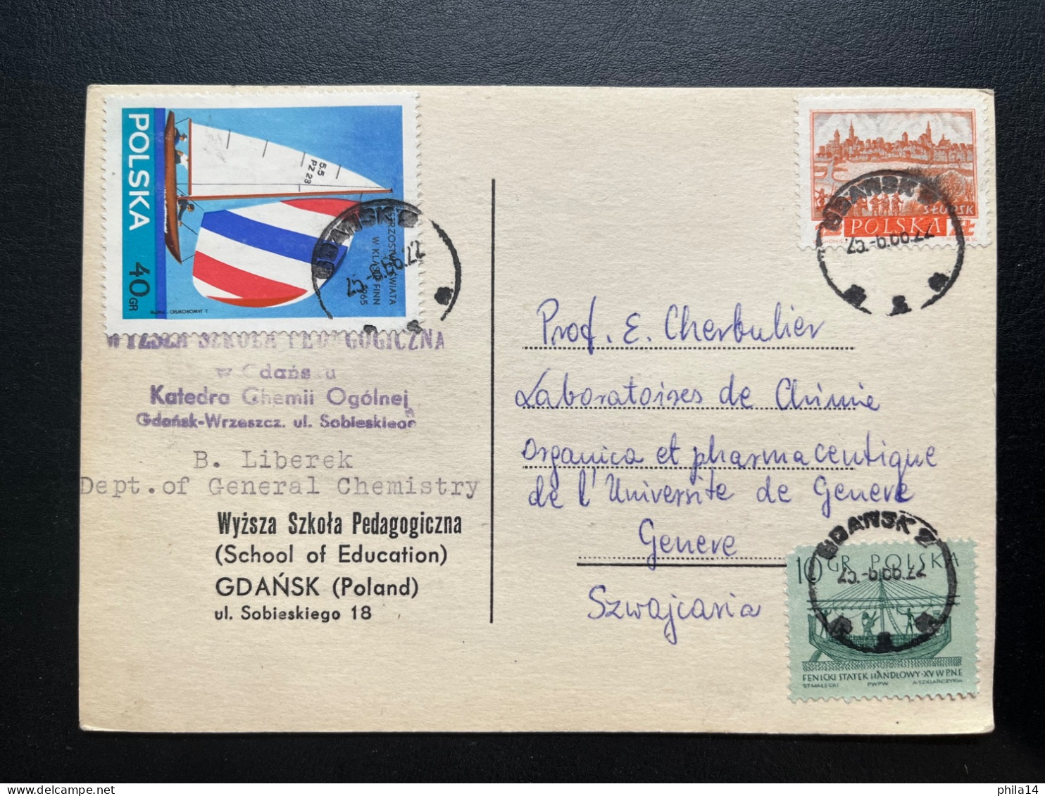 CARTE POLOGNE POLSKA / GDANSK POUR GENEVE SUISSE 1966 - Covers & Documents