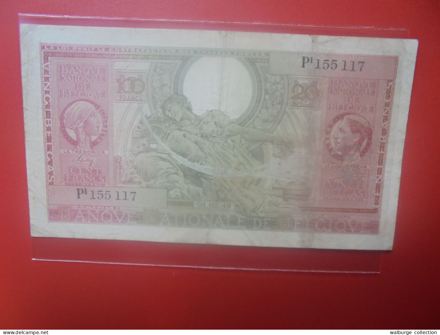 BELGIQUE 100 Francs 1943 TYPE "LONDRES" COTES:20-40-100 EURO Circuler (B.33) - 100 Francs-20 Belgas