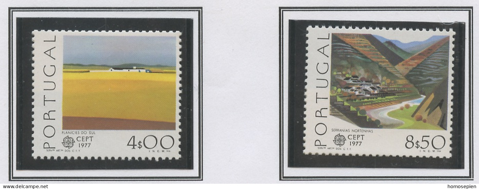 Portugal 1977 Y&T N°1340a à 1341a - Michel N°1360x à 1361x *** - EUROPA - Gebraucht