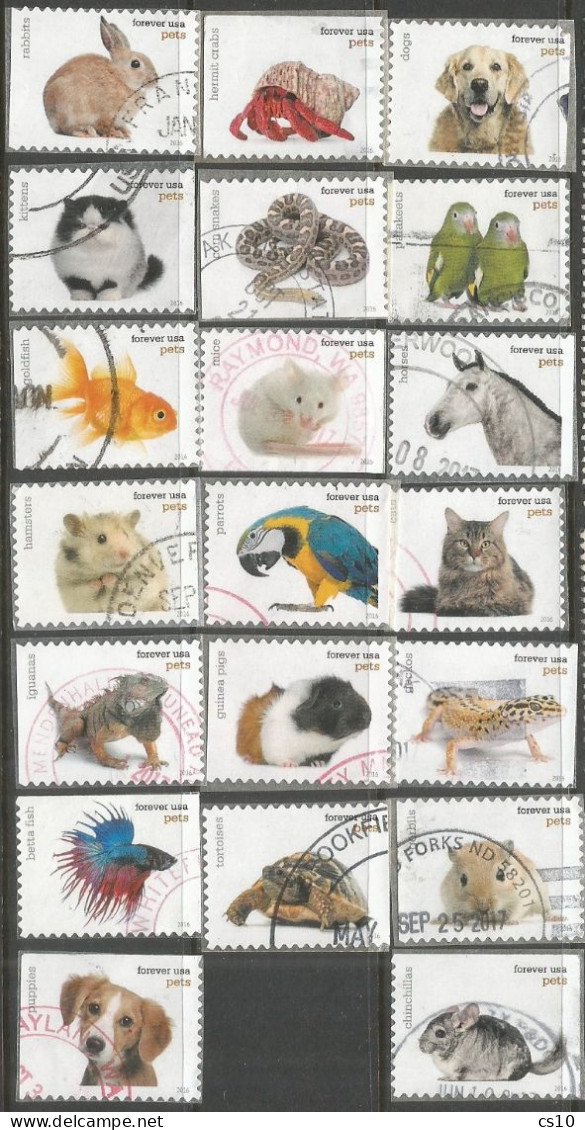 USA 2016 Pets SC.#5106/25 Cpl 20v Set VFU - Sammlungen