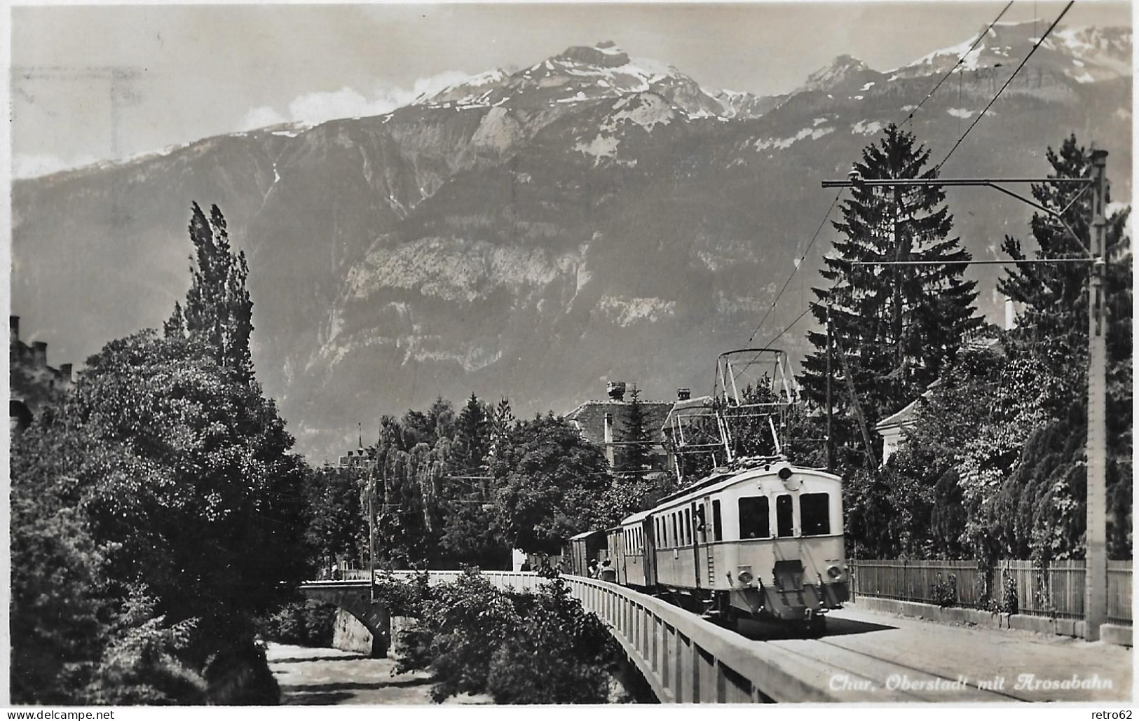 CHUR ► Arosabahn Bei Oberstadt, Fotokarte Anno 1935 - Coire