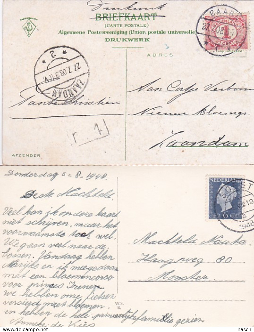 237863Baarn, ‘’de Naald’’ (postsempel 1908-1948)(2 Kaarten) - Baarn