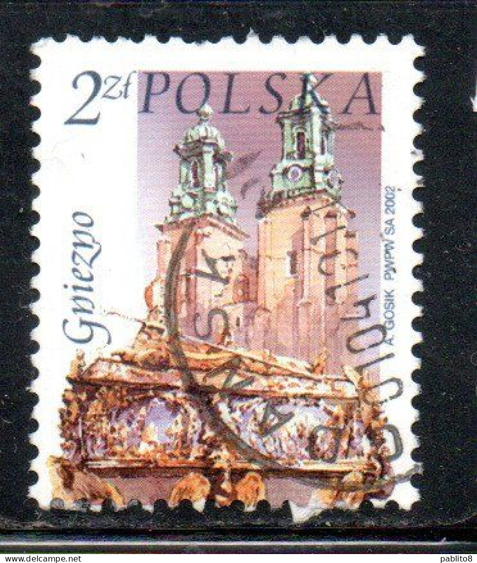 POLONIA POLAND POLSKA 2002 CHURCH CATHEDRAL ST. ADALBERT'S COFFIN GNIEZNO 2z USATO USED OBLITERE' - Gebraucht