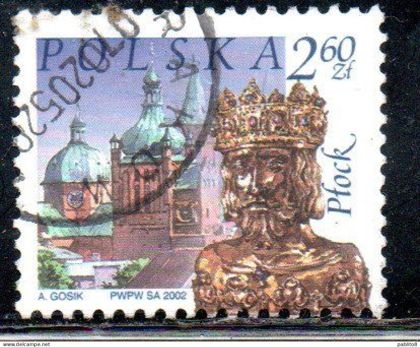 POLONIA POLAND POLSKA 2002 CITY CASTLE RELIQUARY OF ST. SIGISMUND PLOCK 2.60z USATO USED OBLITERE' - Gebraucht