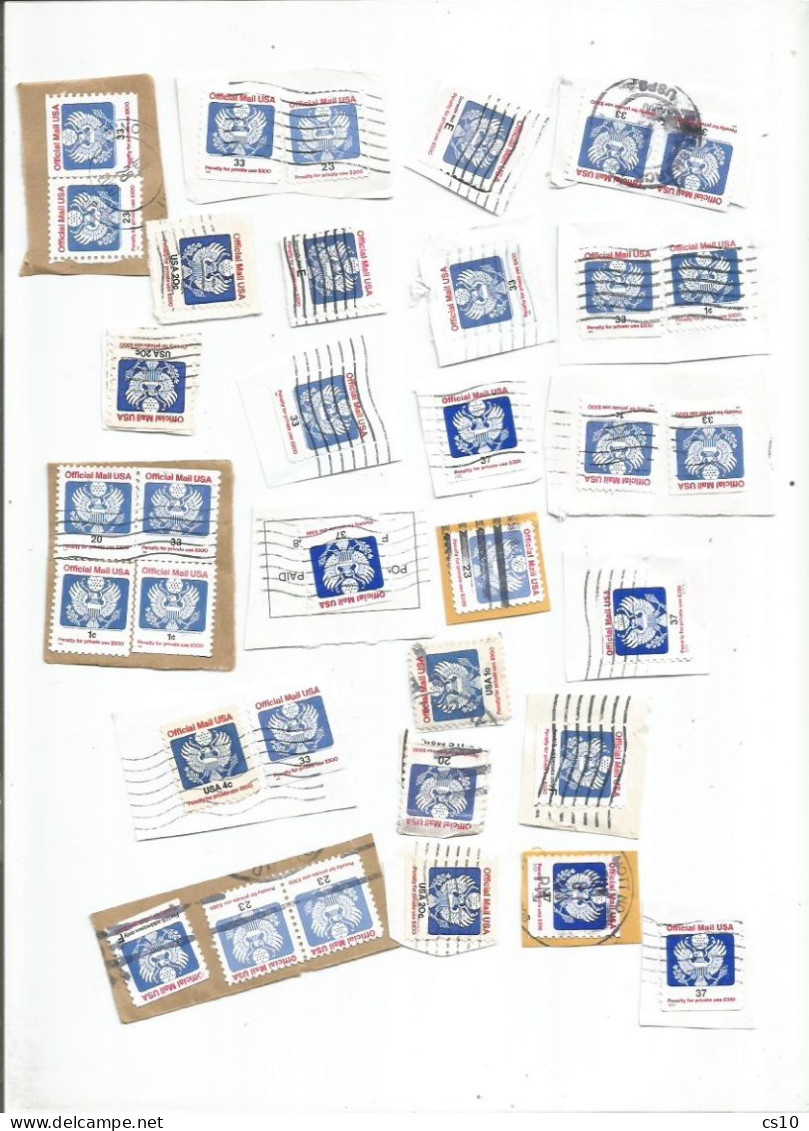 USA  6  SCANS Postal History Lot With Postage Due Official IN ILLEGAL USE Parcel Distributors Coils Registration  Etc - Dienstzegels