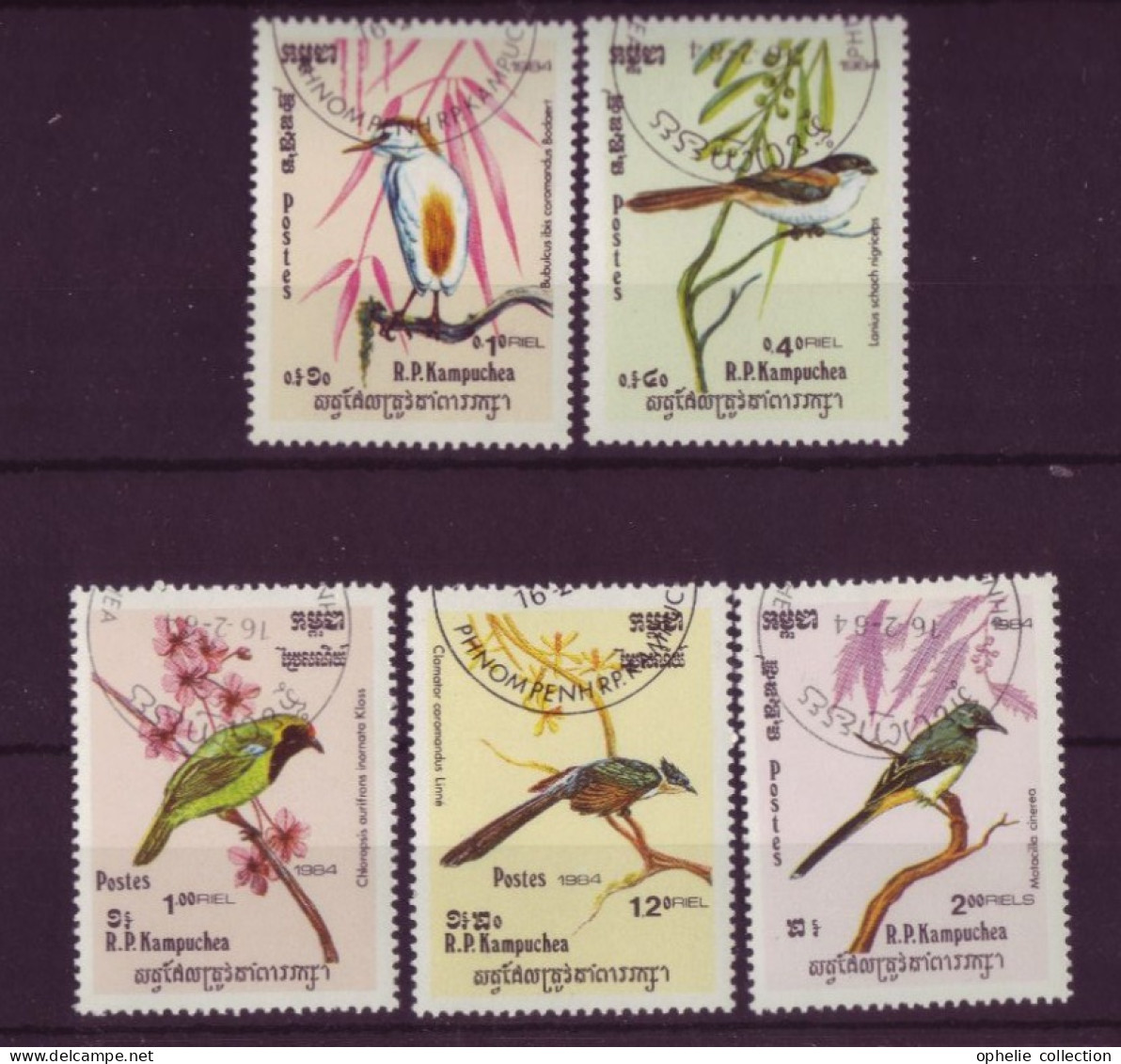 Asie - Kampuchea 1984  - Oiseaux - 5 Timbres Différents - 6279 - Kampuchea