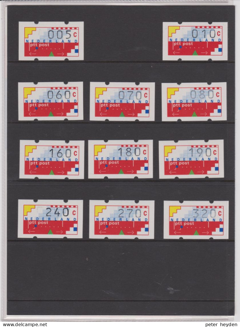 1991 Netherlands Nederland ATM Klüssendorf Set Of 11 In Presentation Pack ~ Nederland Niederlande - Machine Labels [ATM]