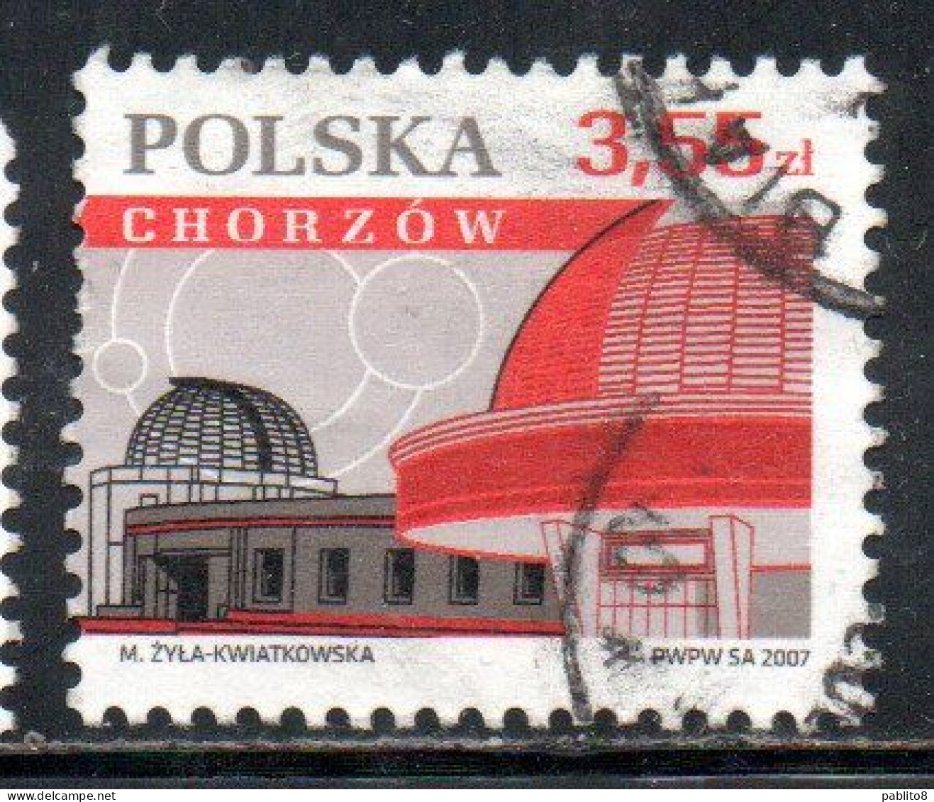 POLONIA POLAND POLSKA 2007 NICOLAUS COPERNICUS PLANETARIUM CHORZOW 3.55z USATO USED OBLITERE' - Gebraucht