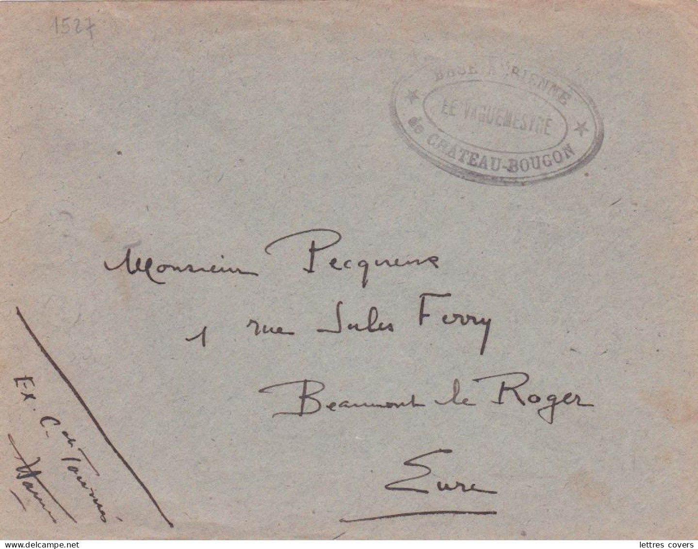 Lettre FM Obl " BASE AERIENNE DE CHATEAU-BOUGON " Loire Inférieure Pour Beaumont Le Roger Eure WW2 Air Forces - Posta Aerea Militare