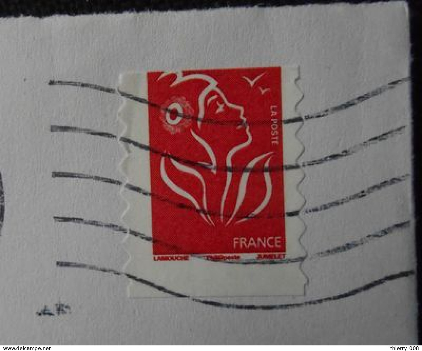 7a11 Enveloppe Avec Timbre Marianne De Lamouche 3744 Découpe Juste En Bord De Timbre - Covers & Documents