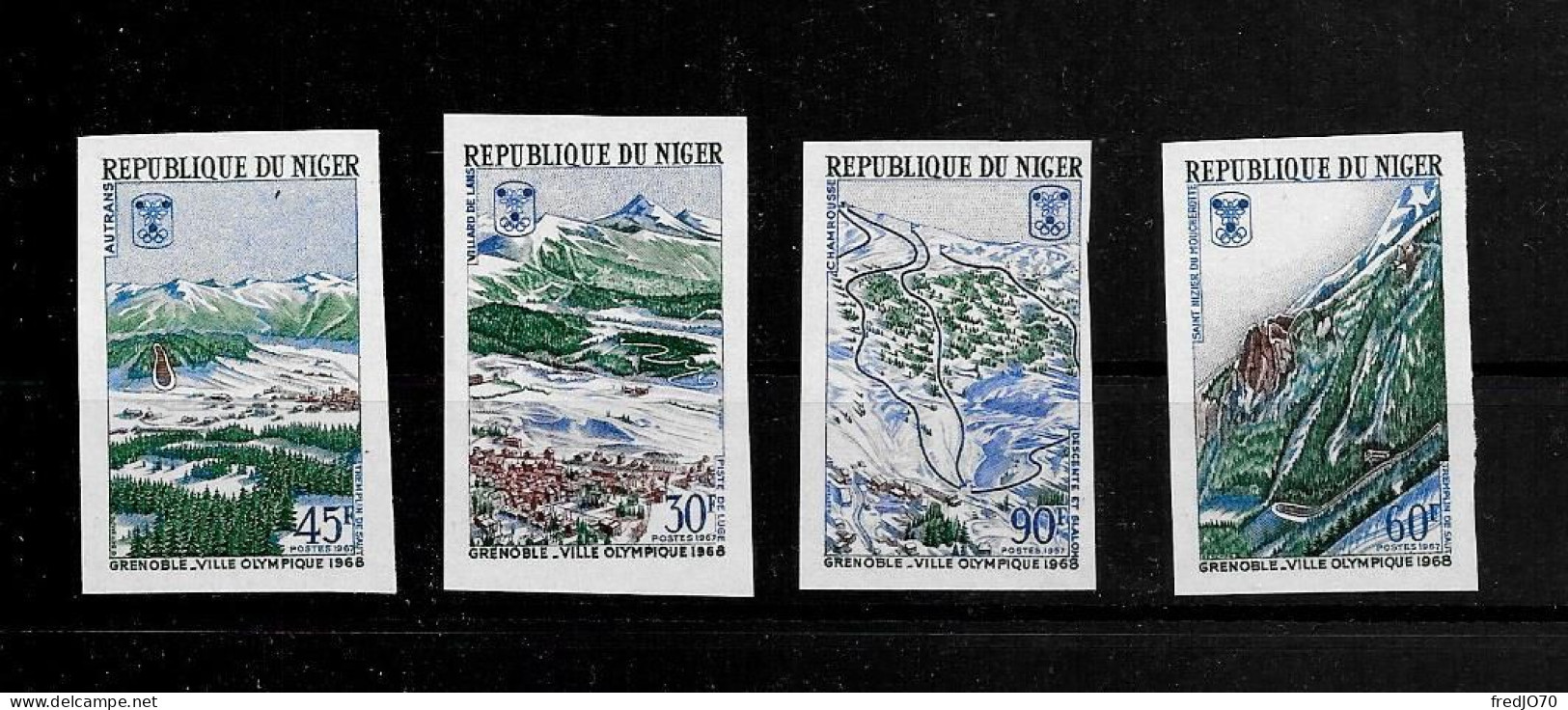 Niger Série Complète Non Dentelé Imperf JO 68 ** - Hiver 1968: Grenoble