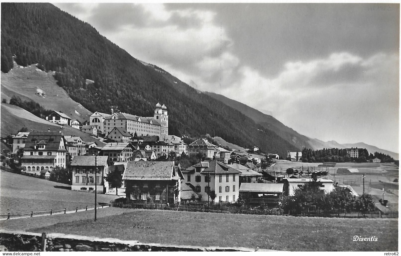 DISENTIS / MUSTÉR  ► Dorfpartie Mit Dem Kloster, Fotokarte Ca.1930 - Disentis/Mustér