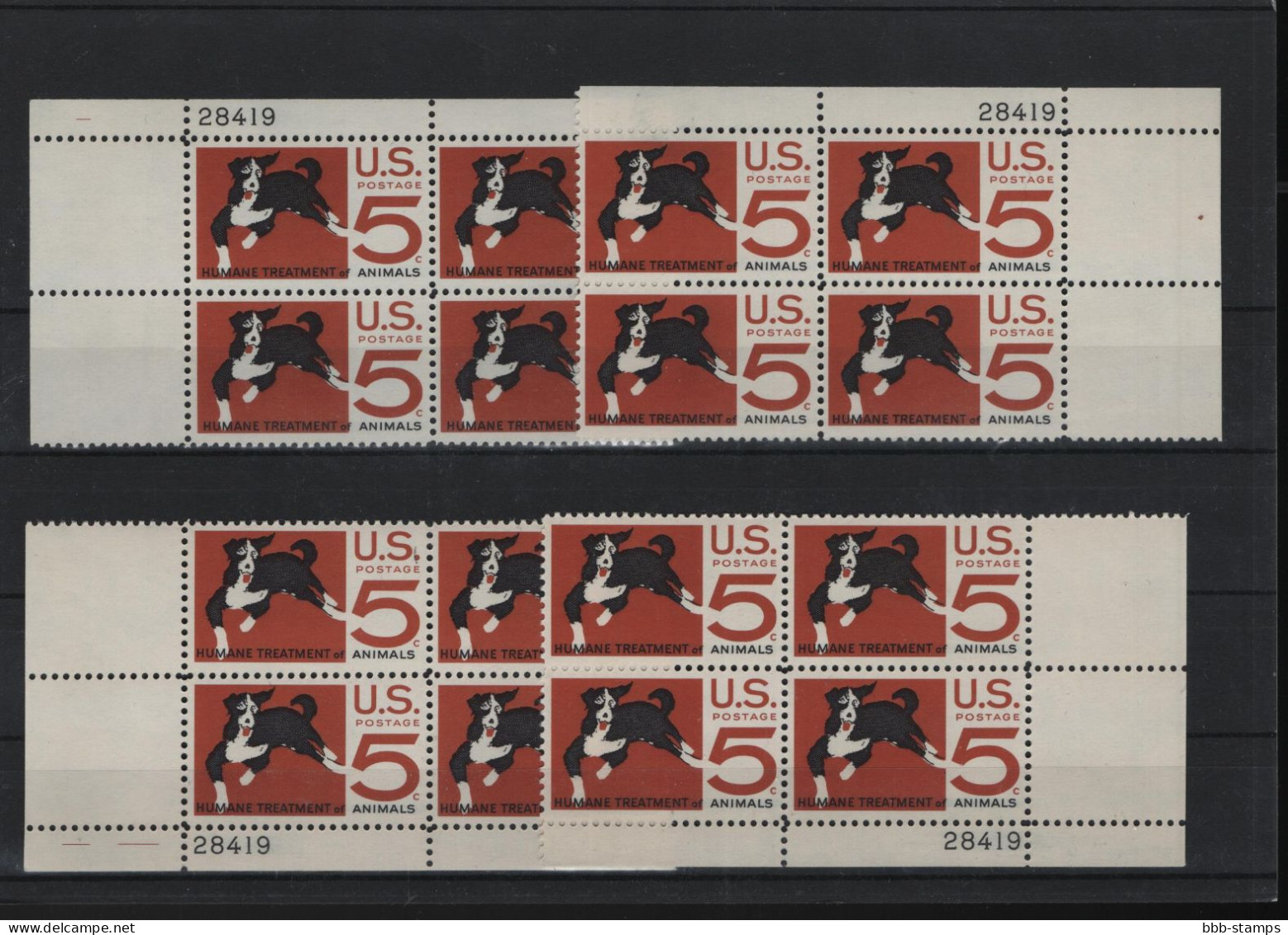 USA Michel Cat.No. Mnh/** 898 Different Positions And Different Plate Nos - Numéros De Planches