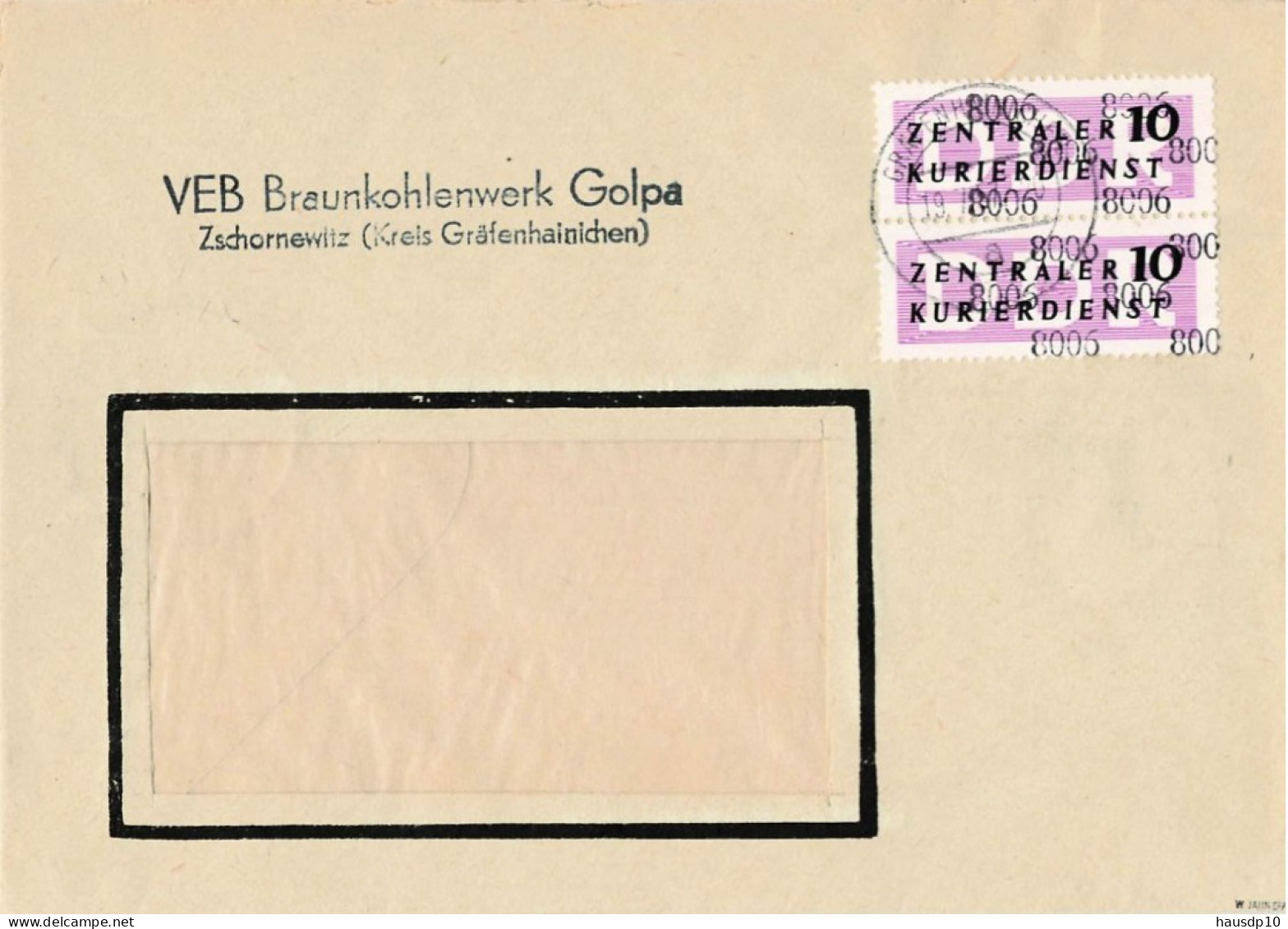 DDR Brief Dienst Mef VEB Braunkohlenwerk Golpa Zschornewitz Gräfenhainichen 1957 - Cartas & Documentos